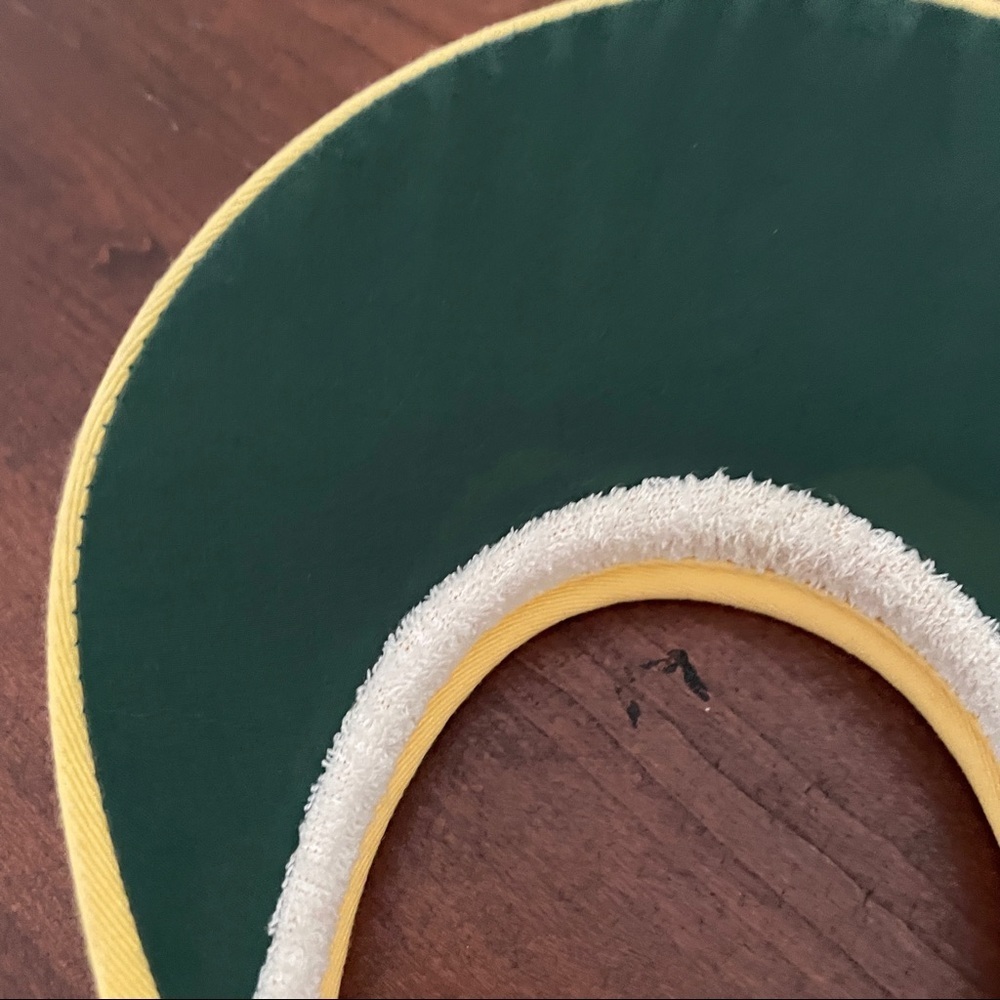 Vintage Wilmington Country Club Visor Yellow Fabric 80s Terrycloth Preppy Golf - Picture 9 of 13